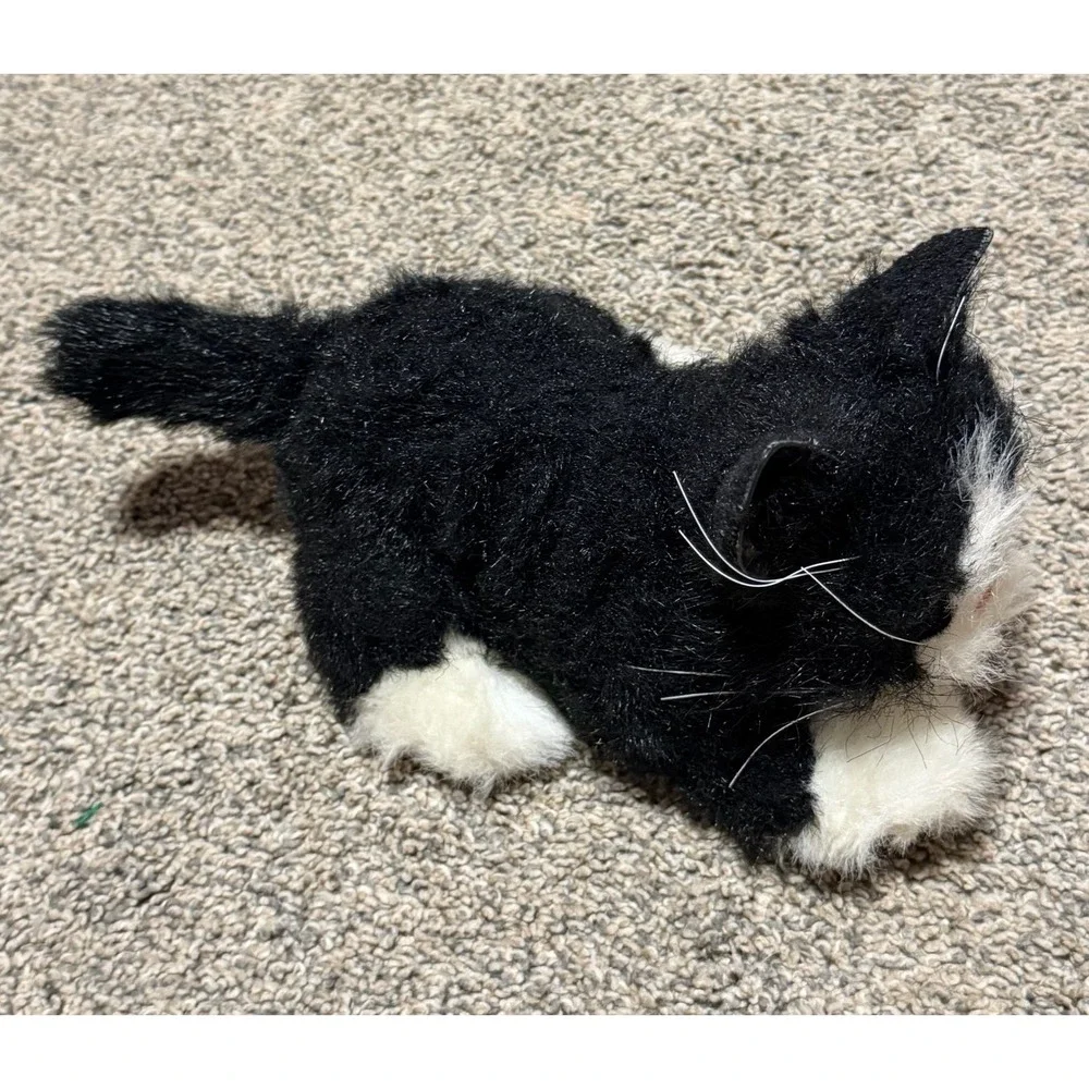 Tiger Electronics Black White Cat Plush Interactive Toy 2002 Hasbro Works